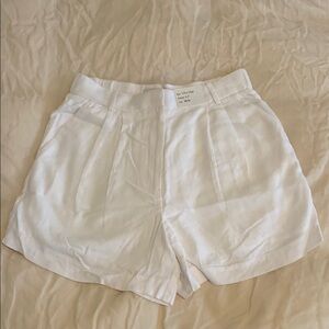 White Abercrombie Linen Shorts
